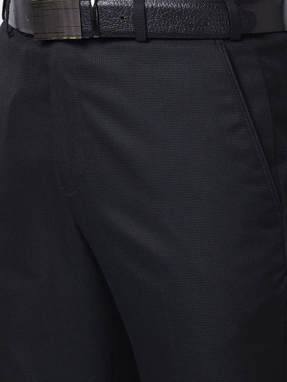 Park Avenue Black Structure Smart Fit Polyester Blend Trouser