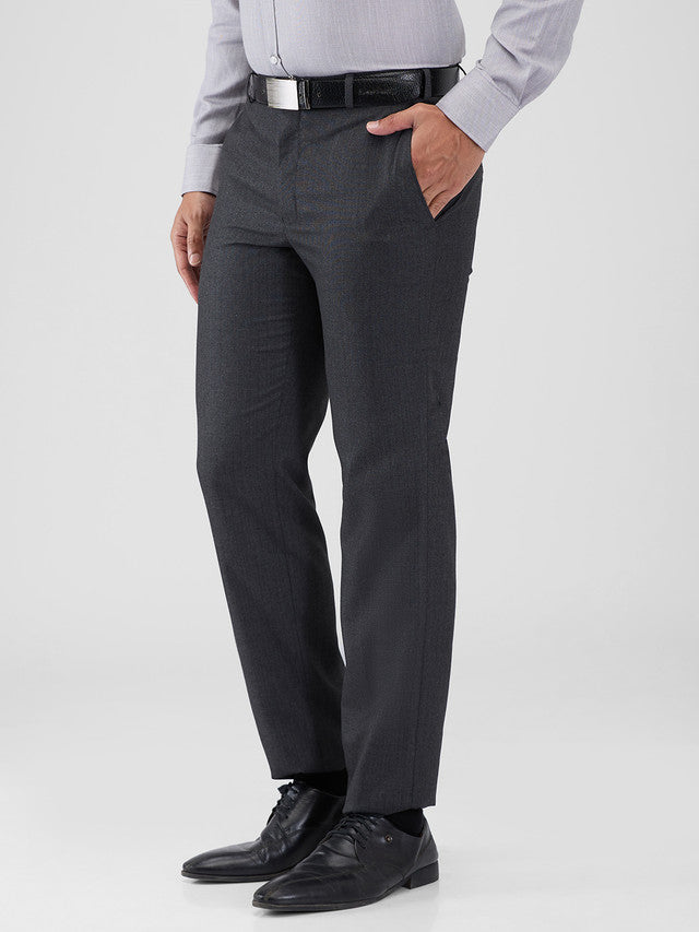 Park Avenue Grey Stripe Regular Fit Polyester Blend Trouser