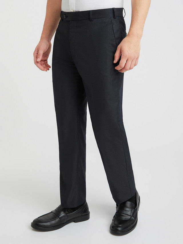 Park Avenue Blue Stripe Regular Fit Polyester Blend Trouser