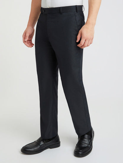Park Avenue Blue Stripe Regular Fit Polyester Blend Trouser
