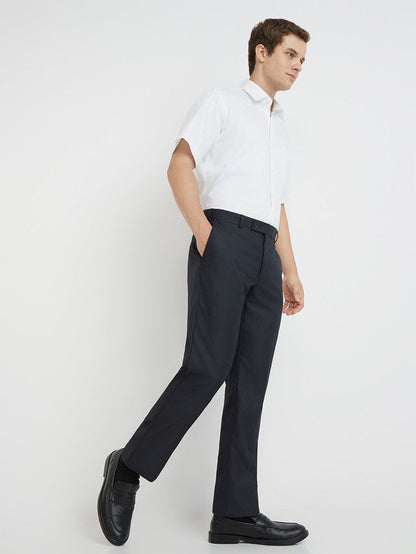 Park Avenue Blue Stripe Regular Fit Polyester Blend Trouser