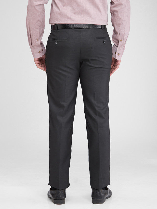 Park Avenue Black Stripe Regular Fit Polyester Blend Trouser