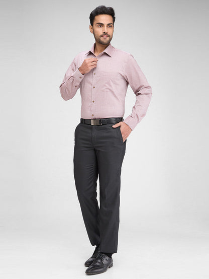 Park Avenue Black Stripe Regular Fit Polyester Blend Trouser