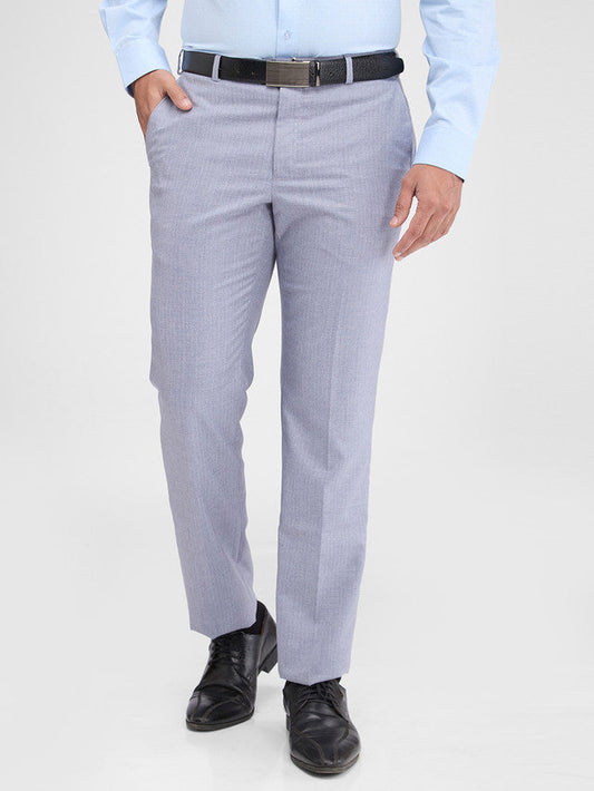 Park Avenue Grey Stripe Regular Fit Polyester Blend Trouser