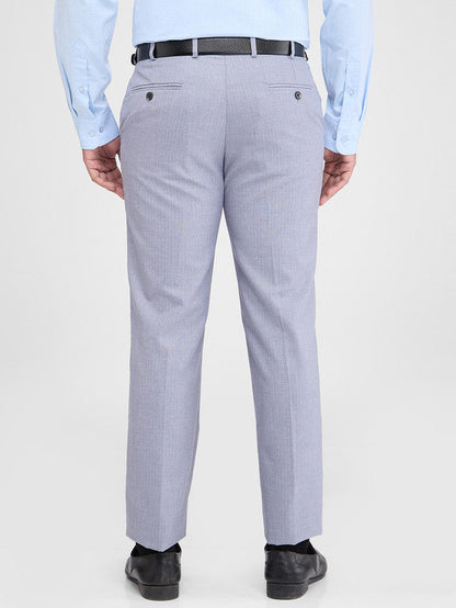 Park Avenue Grey Stripe Regular Fit Polyester Blend Trouser