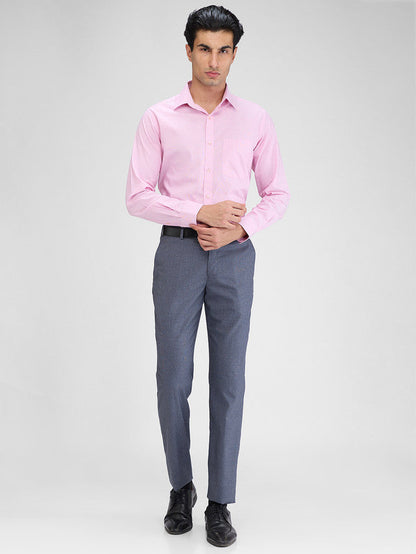 Park Avenue Blue Checks Regular Fit Polyester Blend Trouser