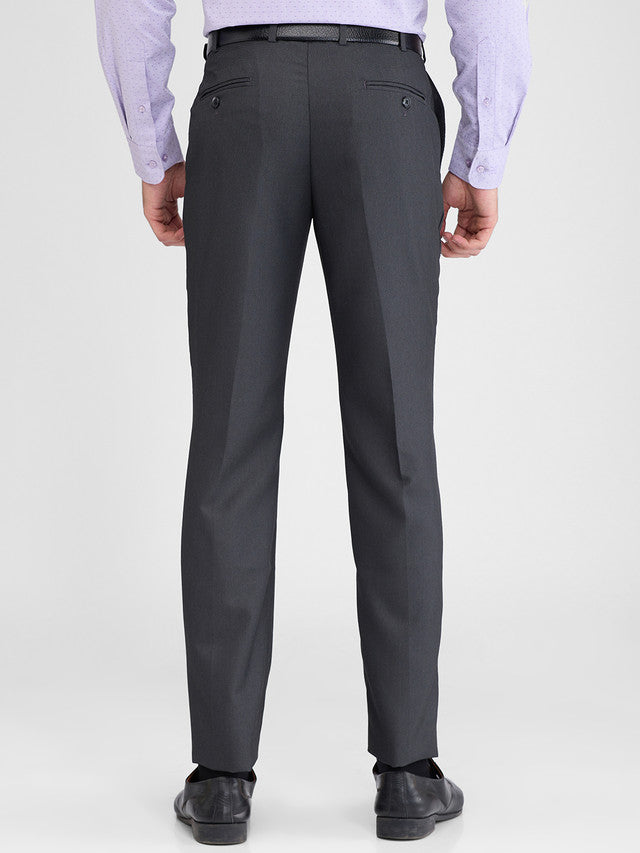 Park Avenue Black Structure Regular Fit Polyester Blend Trouser
