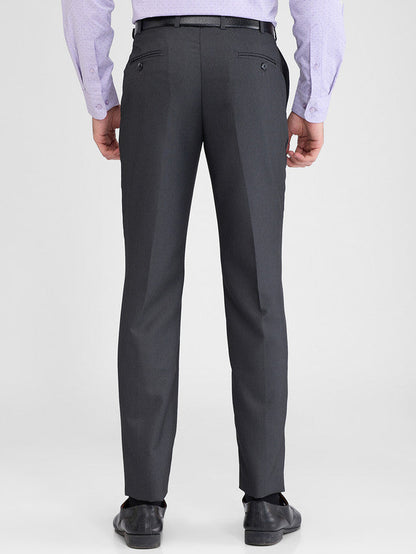 Park Avenue Black Structure Regular Fit Polyester Blend Trouser