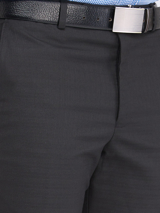 Park Avenue Black Structure Regular Fit Polyester Blend Trouser