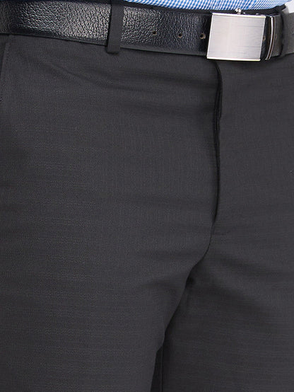 Park Avenue Black Structure Regular Fit Polyester Blend Trouser