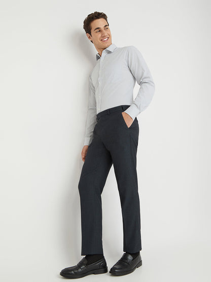 Park Avenue Blue Stripe Regular Fit Polyester Blend Trouser