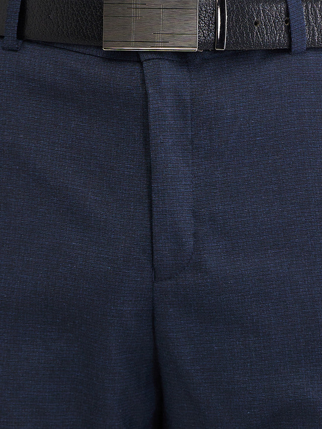 Park Avenue Blue Structure Regular Fit Polyester Blend Trouser