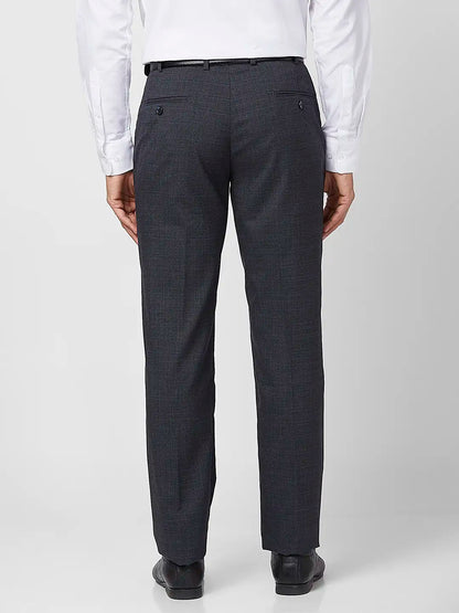 Park Avenue Men Blue Checks Regular Fit Polyester Blend Trouser