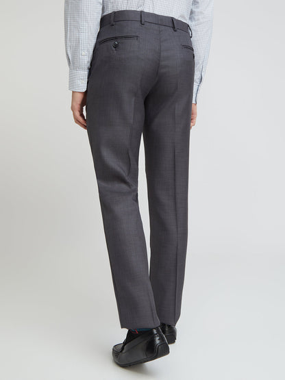 Park Avenue Black Solid Regular Fit Polyester Blend Trouser