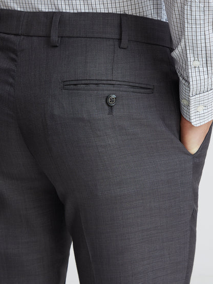 Park Avenue Black Solid Regular Fit Polyester Blend Trouser