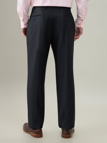 Park Avenue Men Blue Dobby Regular Fit Polyester Blend Trouser