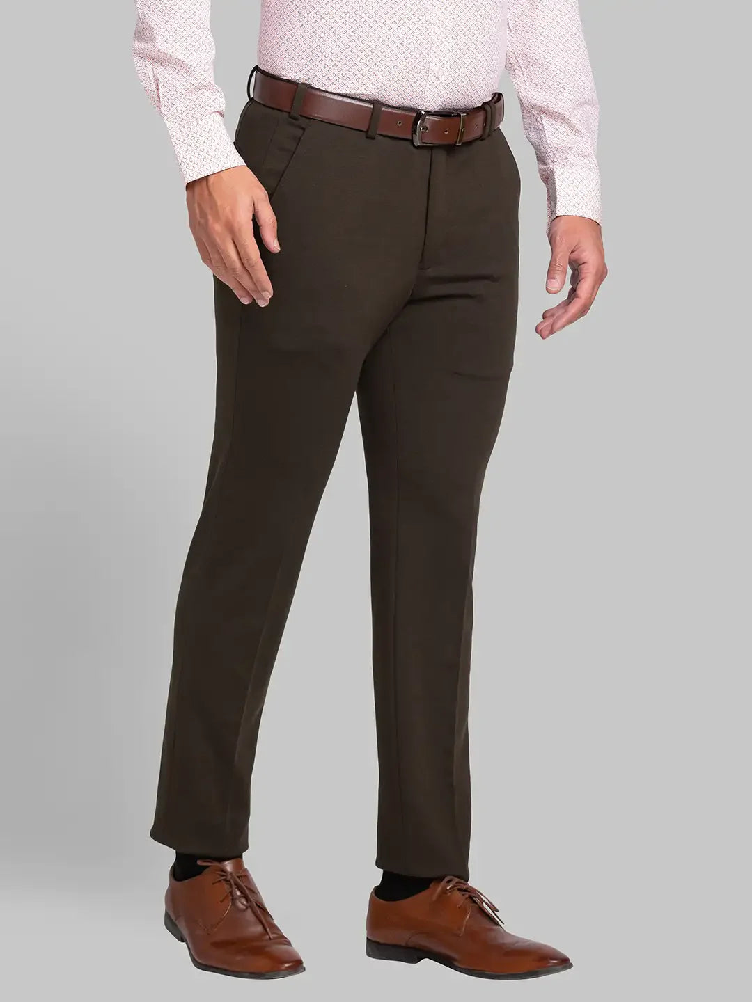 Men Green Active Fit Print Rayon Blend Trouser