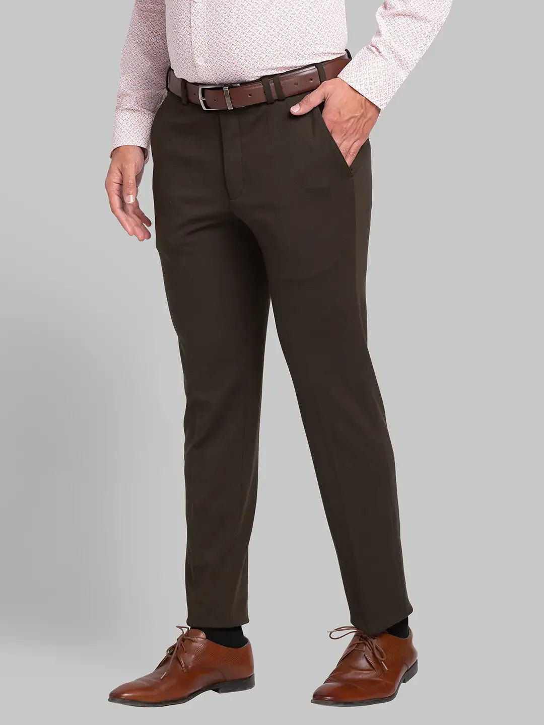 Men Green Active Fit Print Rayon Blend Trouser