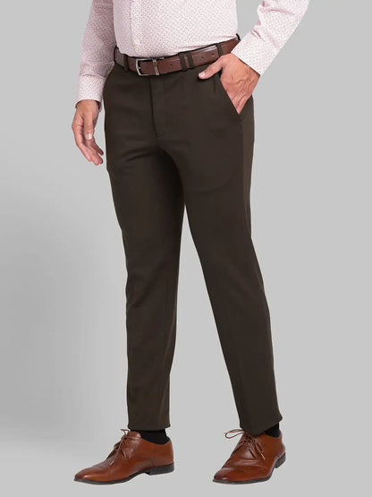 Men Green Active Fit Print Rayon Blend Trouser