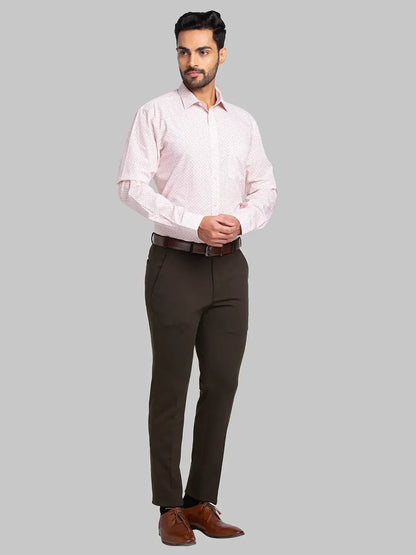 Men Green Active Fit Print Rayon Blend Trouser