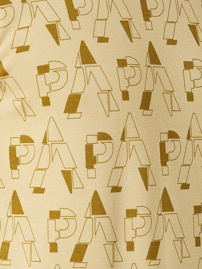 Park Avenue Men Yellow Printed Slim Fit Cotton Blend Sweatshirt