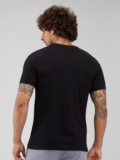 Park Avenue Men Black Regular Fit Cotton T-Shirt