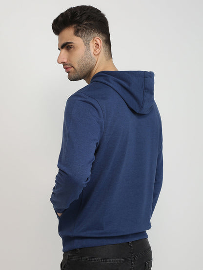 Raymond Men Blue Solid Regular Fit Cotton Full Sleeve Sweatshirt