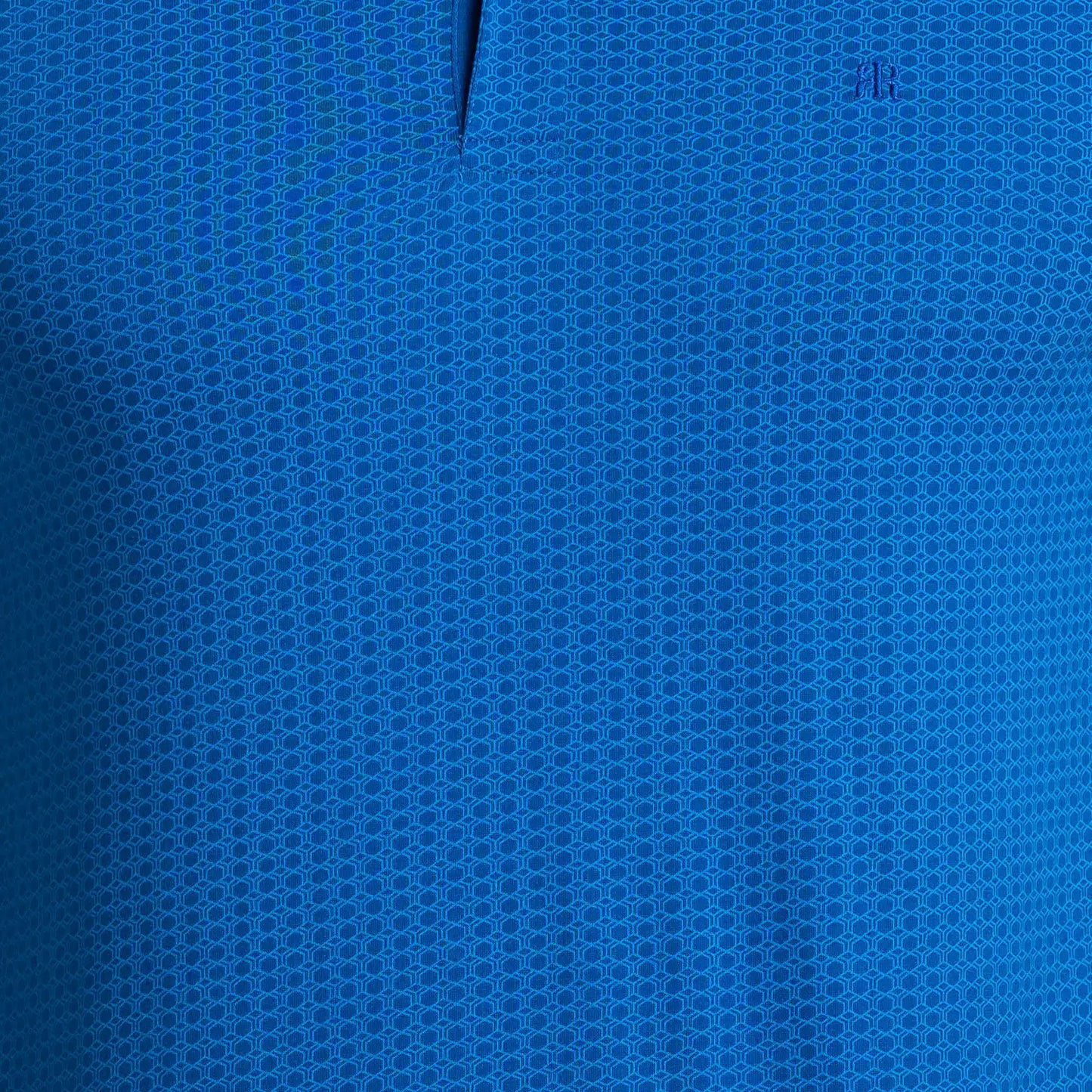 Men Blue Modern Fit Print Cotton Half Sleeve Round Neck Collar Polo T-Shirt