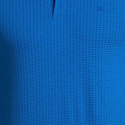 Men Blue Modern Fit Print Cotton Half Sleeve Round Neck Collar Polo T-Shirt
