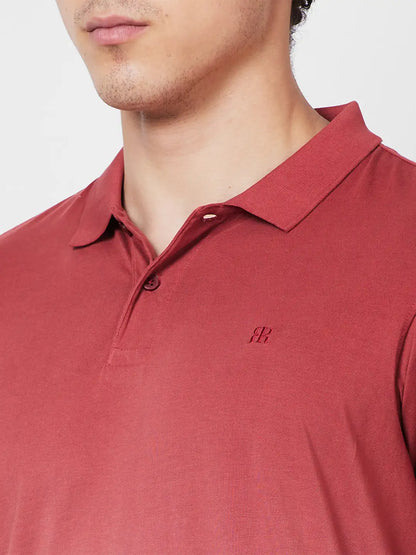 Raymond Contemporary Fit Printed Dark Maroon T-Shirt