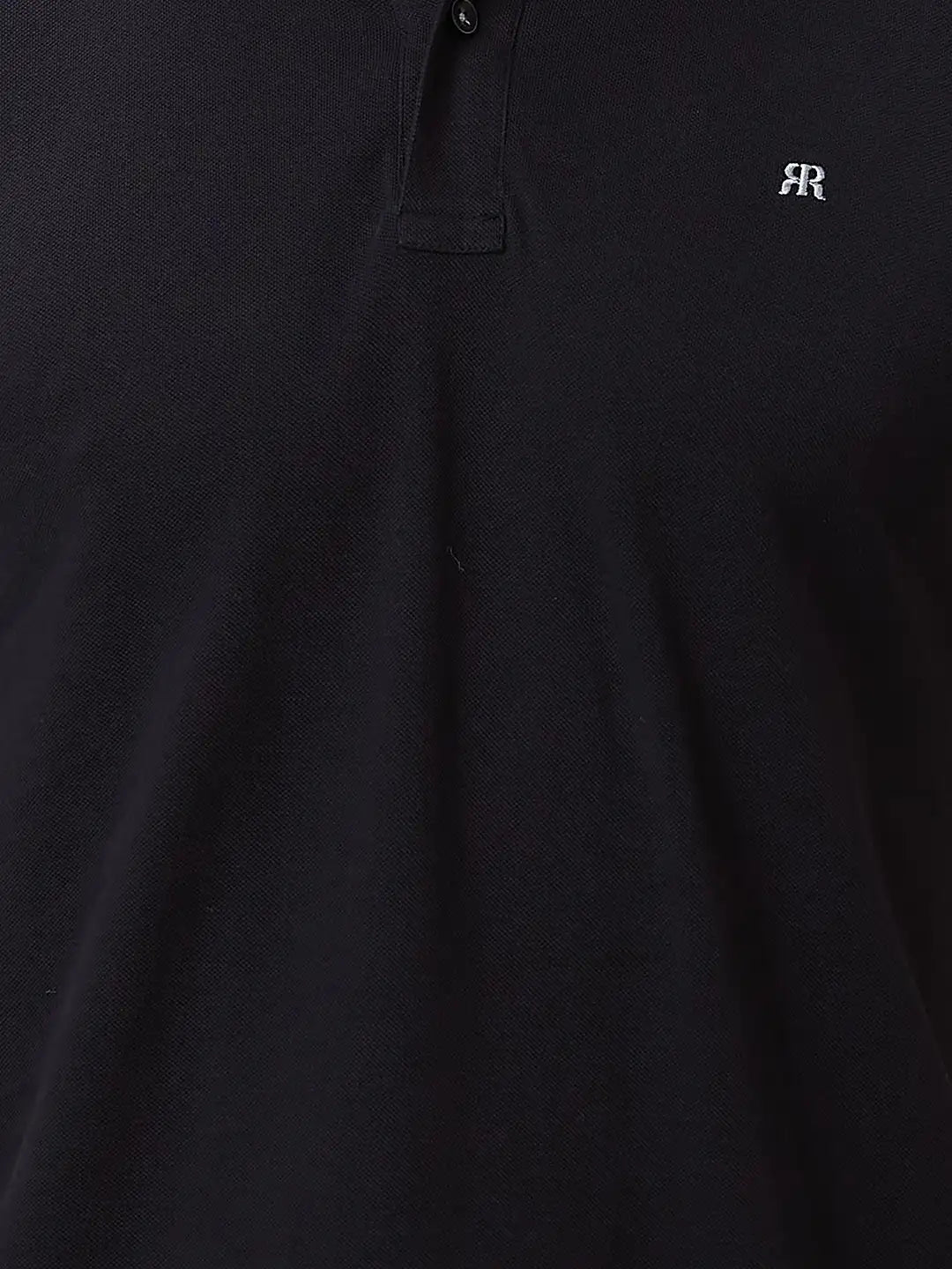 Raymond Men Black Solid Contemporary Fit Cotton T-Shirt