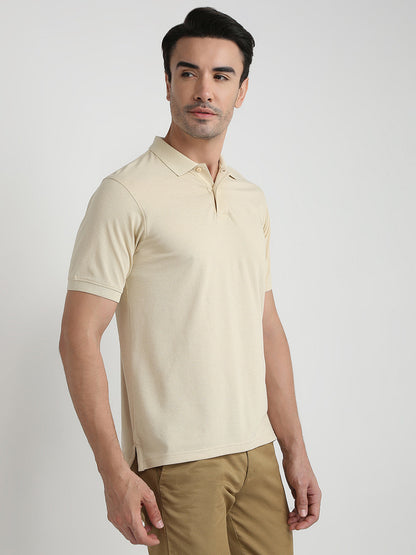 Raymond Men Brown Structure Regular Fit Modal Blend Half Sleeve T-Shirt