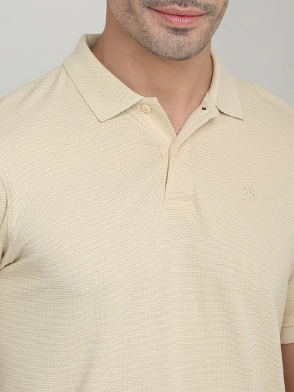 Raymond Men Brown Structure Regular Fit Modal Blend Half Sleeve T-Shirt
