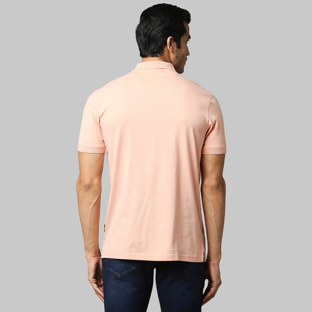 Raymond Men Pink Contemporary Fit Solid T-Shirt