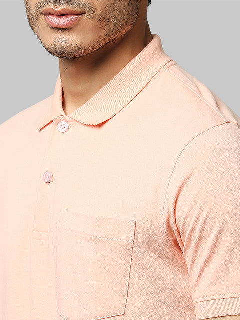 Raymond Men Pink Contemporary Fit Solid T-Shirt