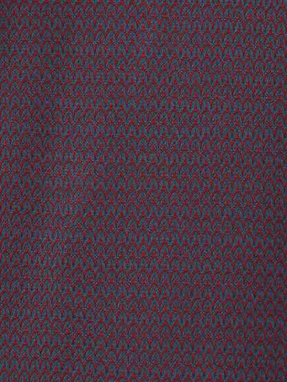 Raymond Maroon Jacquard Contemporary Fit Cotton T-Shirt