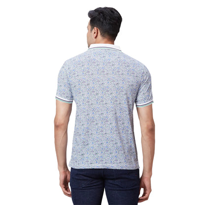 Men Blue Regular Fit Print Cotton T-Shirt