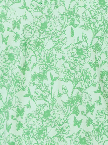 Raymond Contemporary Fit Printed Medium Green T-Shirt