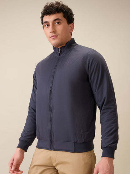 Raymond Men Grey Contemporary Fit Polyester Jacket