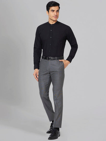 Raymond Black Solid Slim Fit Full Sleeve Cotton Shirt