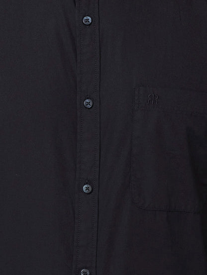 Raymond Black Solid Slim Fit Full Sleeve Cotton Shirt