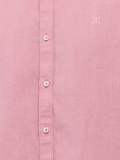Raymond Men Pink Solid Regular Fit Linen Casual Shirt