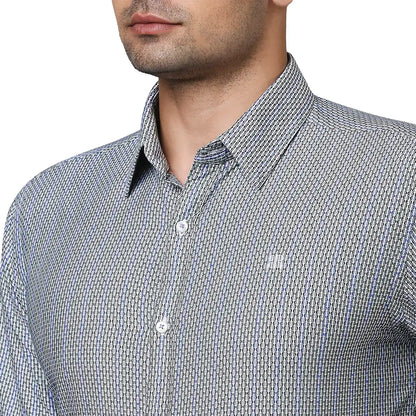 Men Green Slim Fit Stripe Cotton Shirts