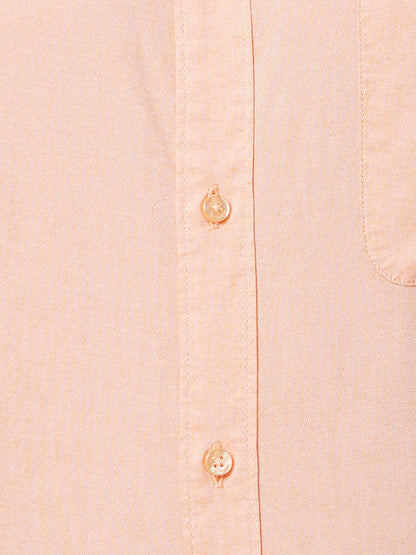 Raymond Men Orange Slim Fit Solid Regular Collar Shirt
