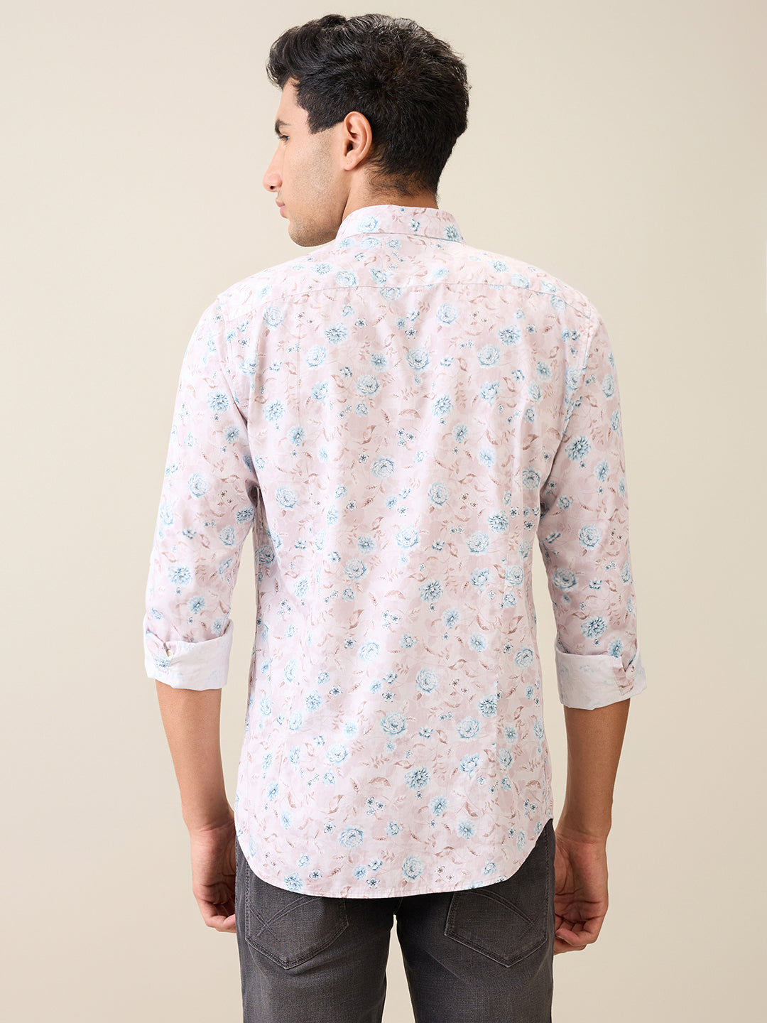 Raymond Men Brown Solid Slim Fit Cotton Casual Shirt