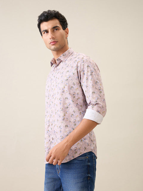 Raymond Men Purple Solid Slim Fit Cotton Casual Shirt