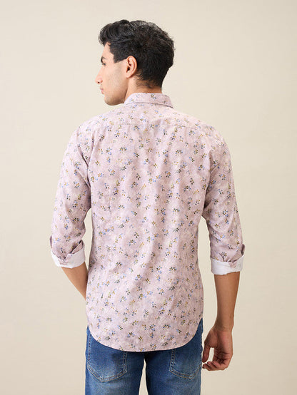 Raymond Men Purple Solid Slim Fit Cotton Casual Shirt