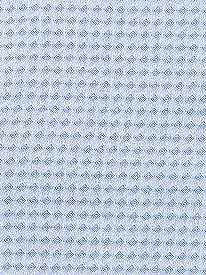 Raymond Men Blue Jacquard Contemporary Fit Cotton Shirts