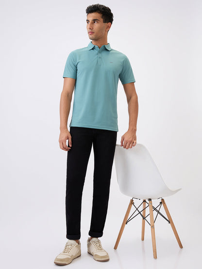 Raymond Men Black Solid Slim Fit Cotton Blend Jeans