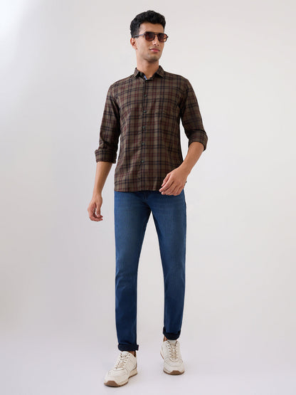 Raymond Men Blue Solid Slim Fit Cotton Blend Jeans